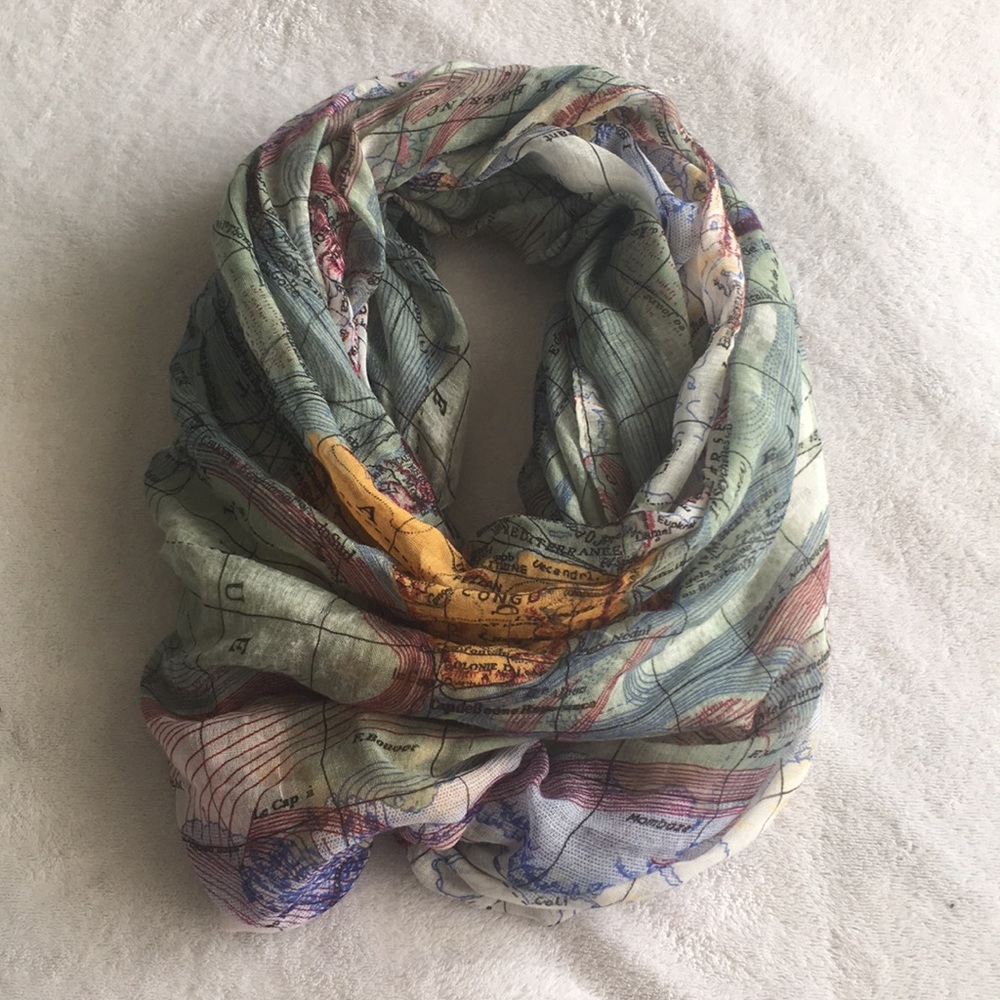World map scarf
